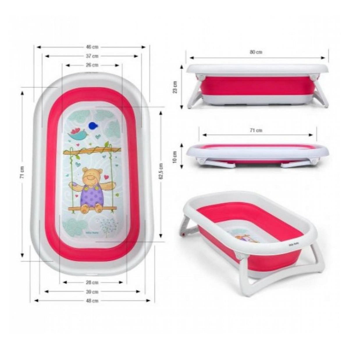 MILLY MALLY Baignoire pliante  Aqua Pink