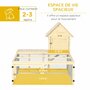 Voir la diapositive 4 : PAWHUT Clapier enclos cage à lapin 2 niveaux dim. 151L x 106l x 97H cm - aire de jeu, rampe, portes verouillables - bois sapin