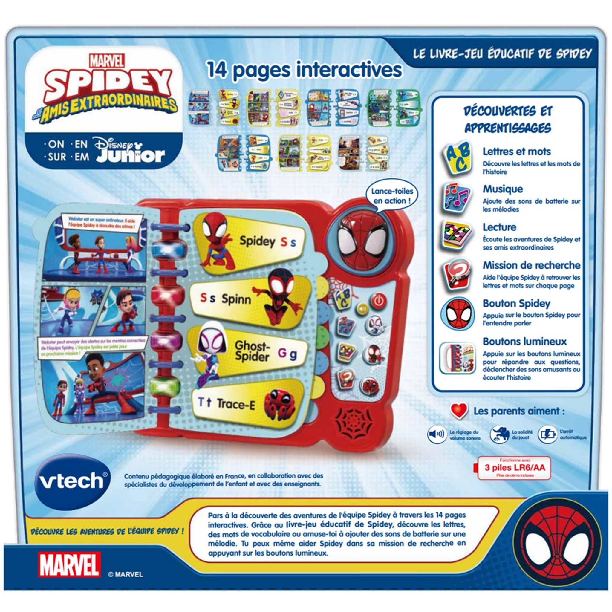 Voir la diapositive 4 : VTECH Le livre-jeu éducatif de Spidey