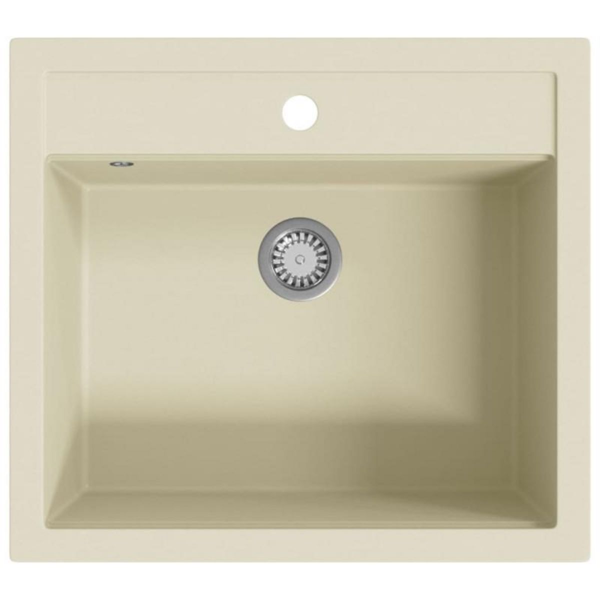 VIDAXL Évier de cuisine Granit Seul lavabo Beige