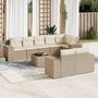 Voir la diapositive 1 : VIDAXL Salon de jardin avec coussins 9 pcs beige resine tressee