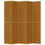 Voir la diapositive 4 : VIDAXL Cloison de separation 5 panneaux marron bois paulownia massif