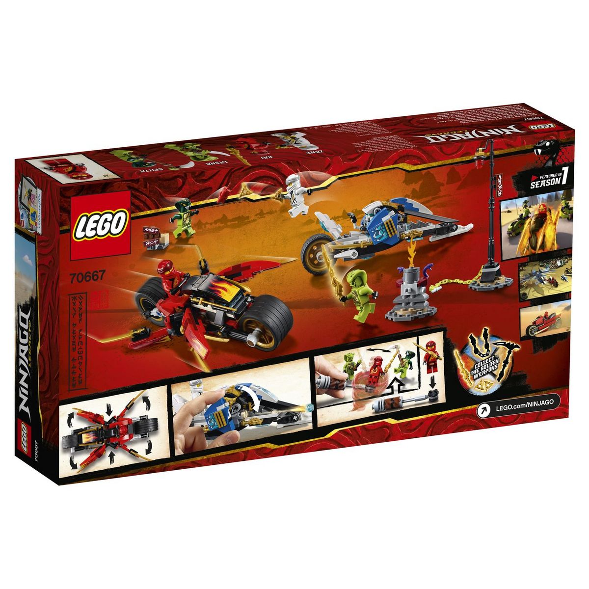 LEGO Ninjago 70667 - La moto de Kai et le scooter des neiges de Zane