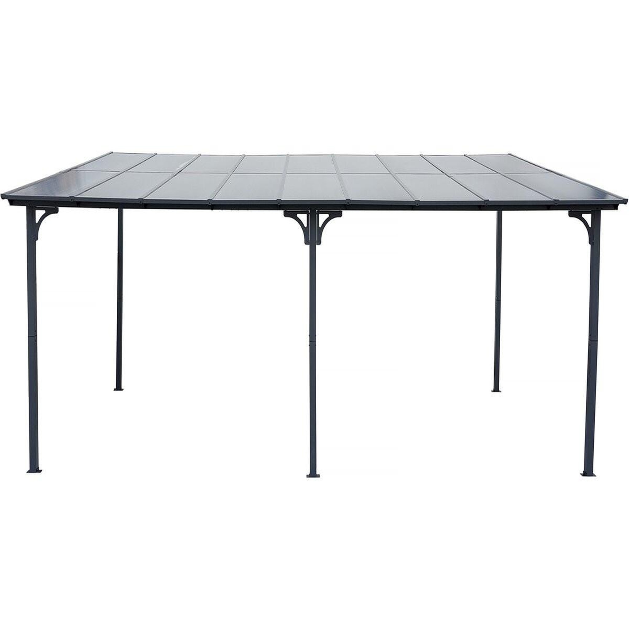 Habitat et Jardin Pergola tonnelle adossée  marvin  - 5.5 x 3 m - 545 x 298 x 243 cm - gris foncé