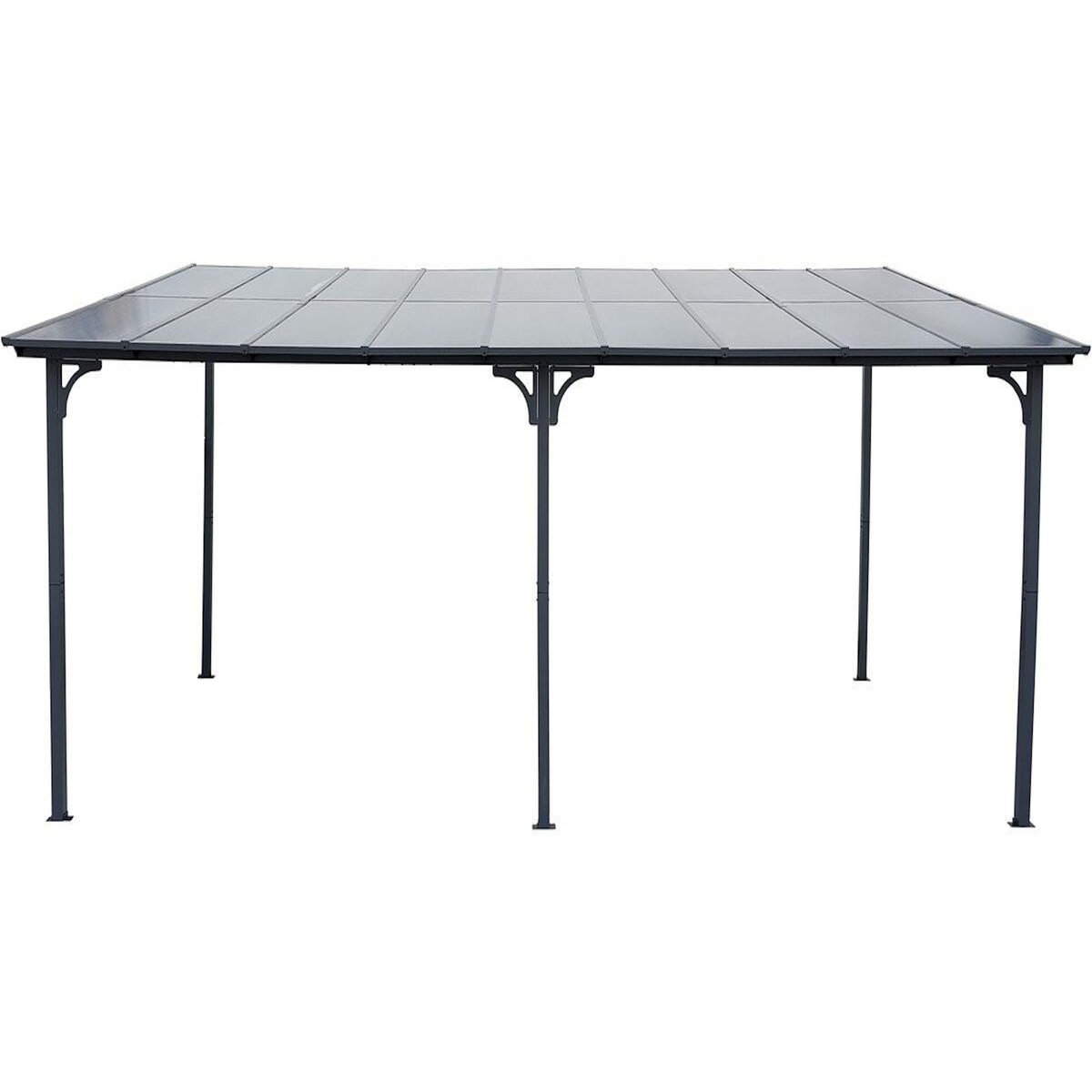 Habitat et Jardin Pergola tonnelle adossée  Marvin  - 5.5 x 3 m - 545 x 298 x 243 cm - Gris foncé