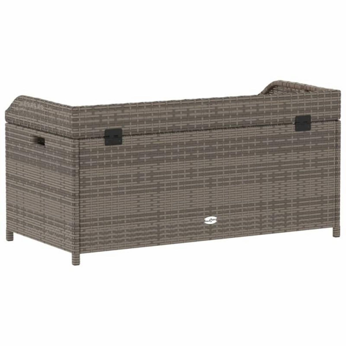 VIDAXL Banc de rangement gris résine tressée et bois d acacia
