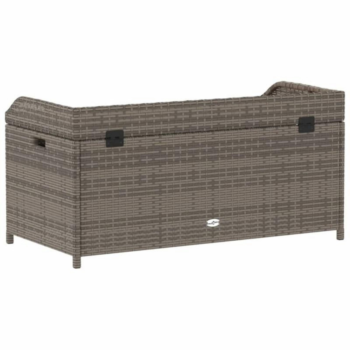 VIDAXL Banc de rangement gris résine tressée et bois d acacia