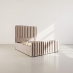 BEST MOBILIER Alice - lit coffre - 160x200 cm - en velours. Coloris disponibles : Marron