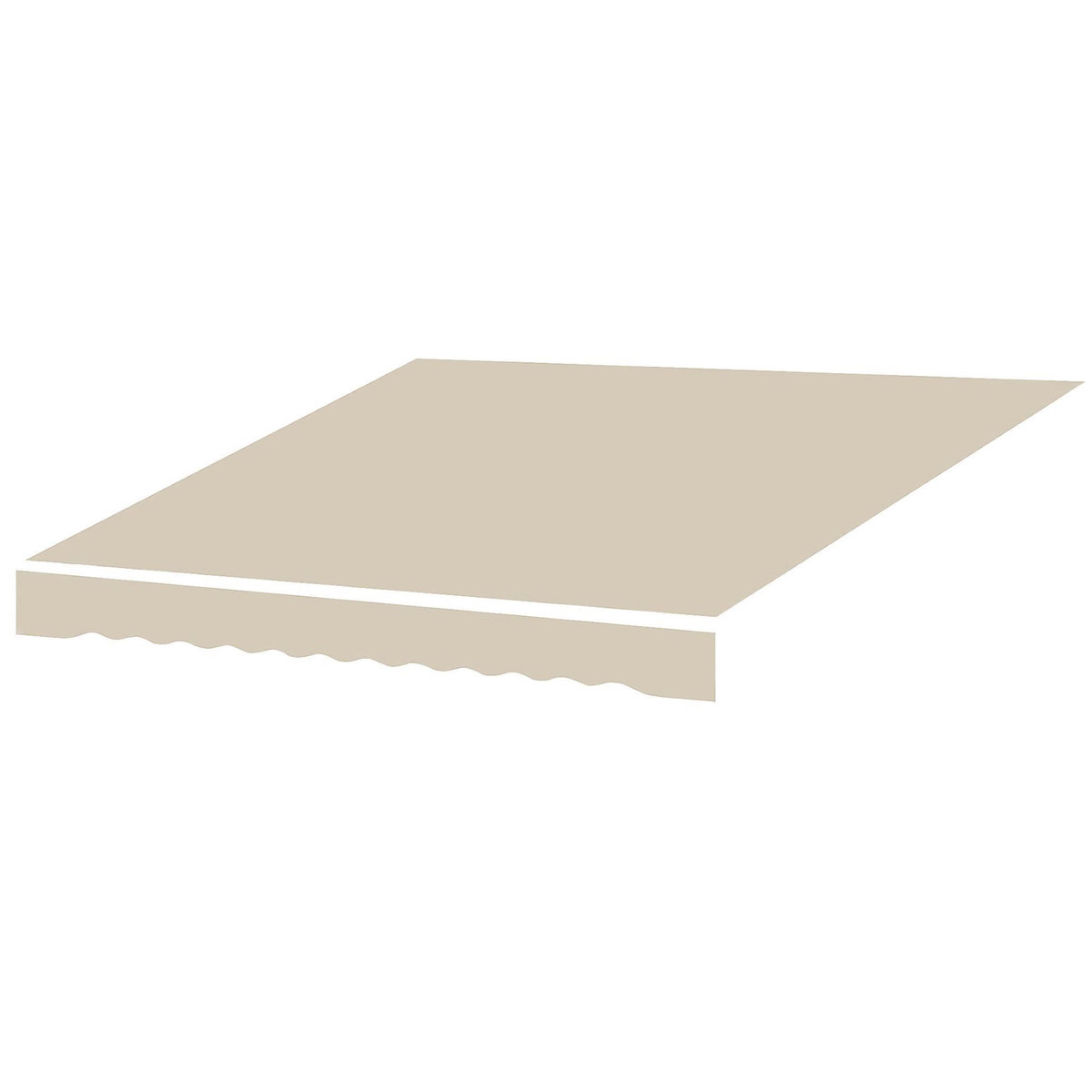 OUTSUNNY Toile de rechange store banne - lambrequin vagues douces - polyester haute densité 280 g/m² anti-UV dim. 2,82L x 2,4l (avancée) m beige