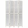 Voir la diapositive 4 : VIDAXL Cloison de separation 4 panneaux blanc bois de paulownia massif