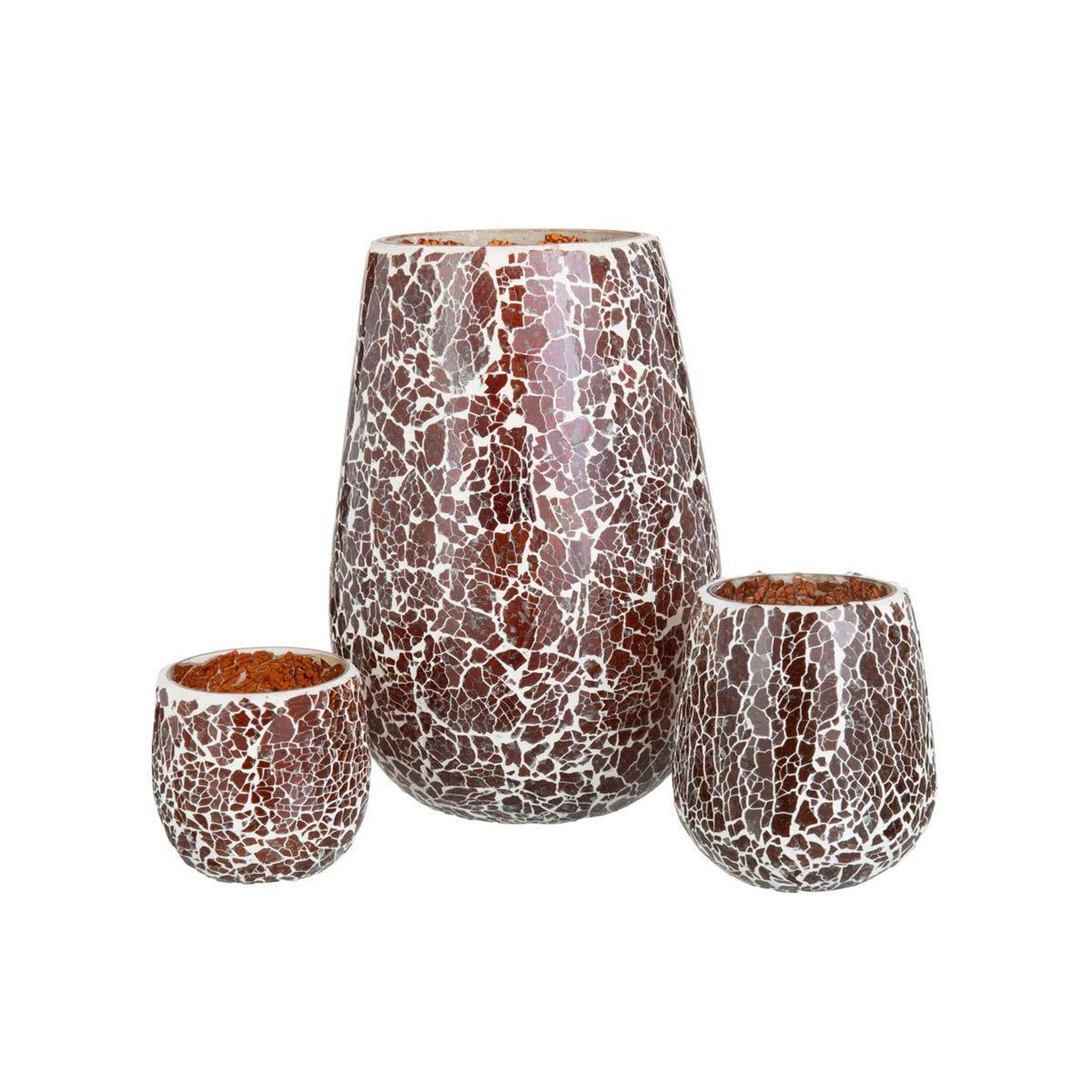Voir la diapositive 4 : J-LINE Photophore en Verre  Ali  12cm Marron