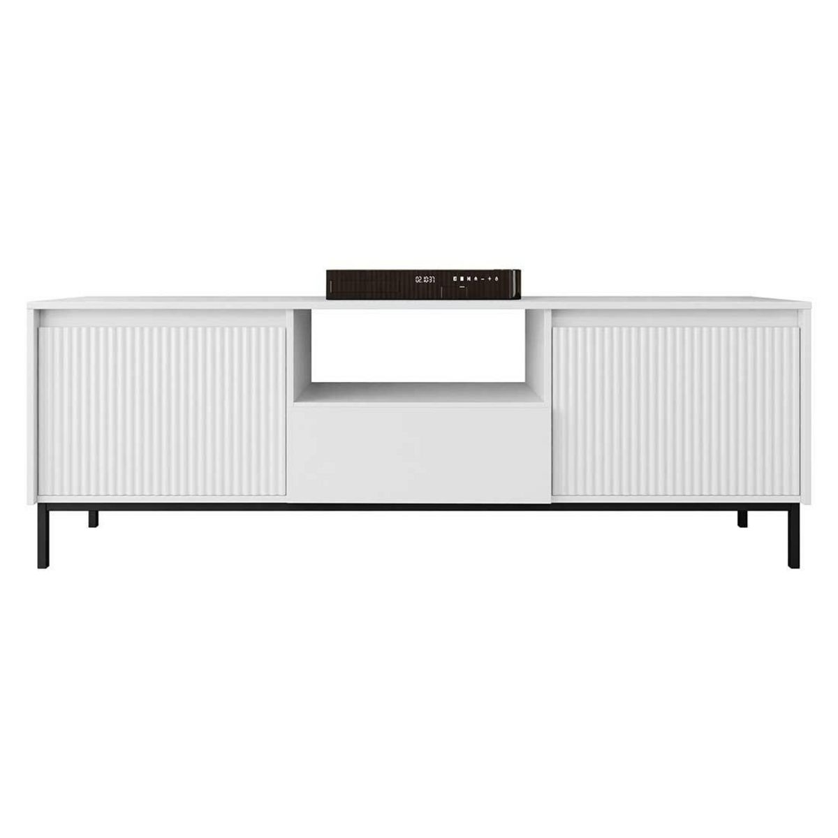 BEST MOBILIER Girona - meuble tv ouvert - blanc - 174 cm