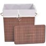 Voir la diapositive 2 : VIDAXL Panier a linge rectangulaire Bambou Marron