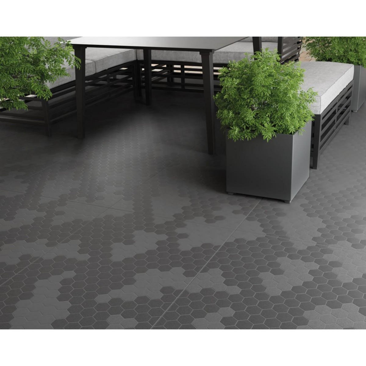 INTEC Lot de 6 Dalles de sol Clipsables Grises 116x76x3 cm Rectangulaire Polypropylène Revêtement de Sol Modulable 4.61m2 INTEC