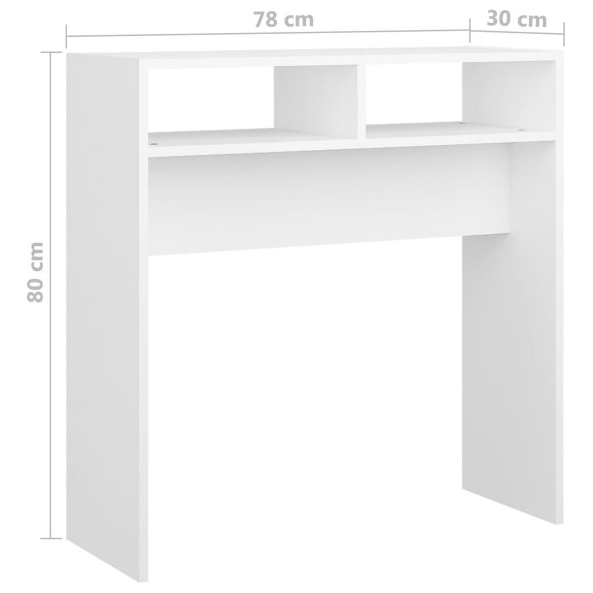 VIDAXL Table console blanc 78x30x80 cm bois d'ingenierie