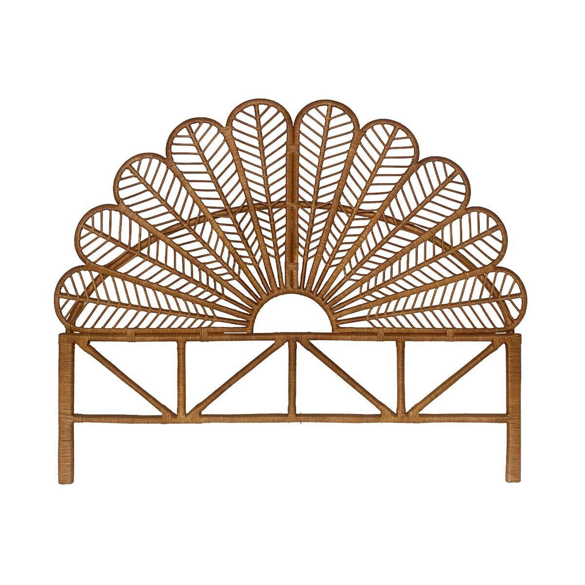 SWEEEK Tête de lit en rotin foncé, Anggun