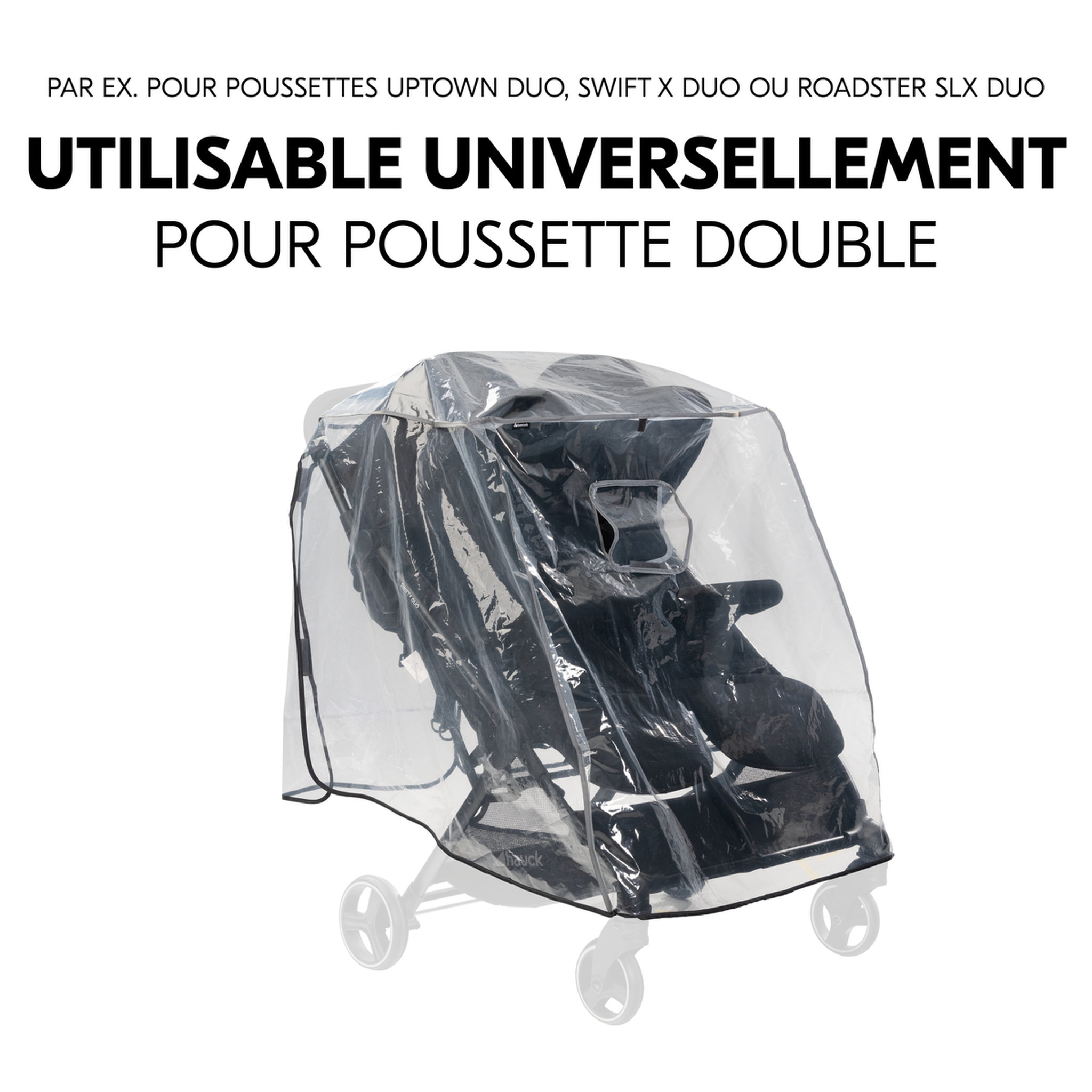 Voir la diapositive 8 : HAUCK Habillage pluie pour poussette Pushchair Raincover Duo