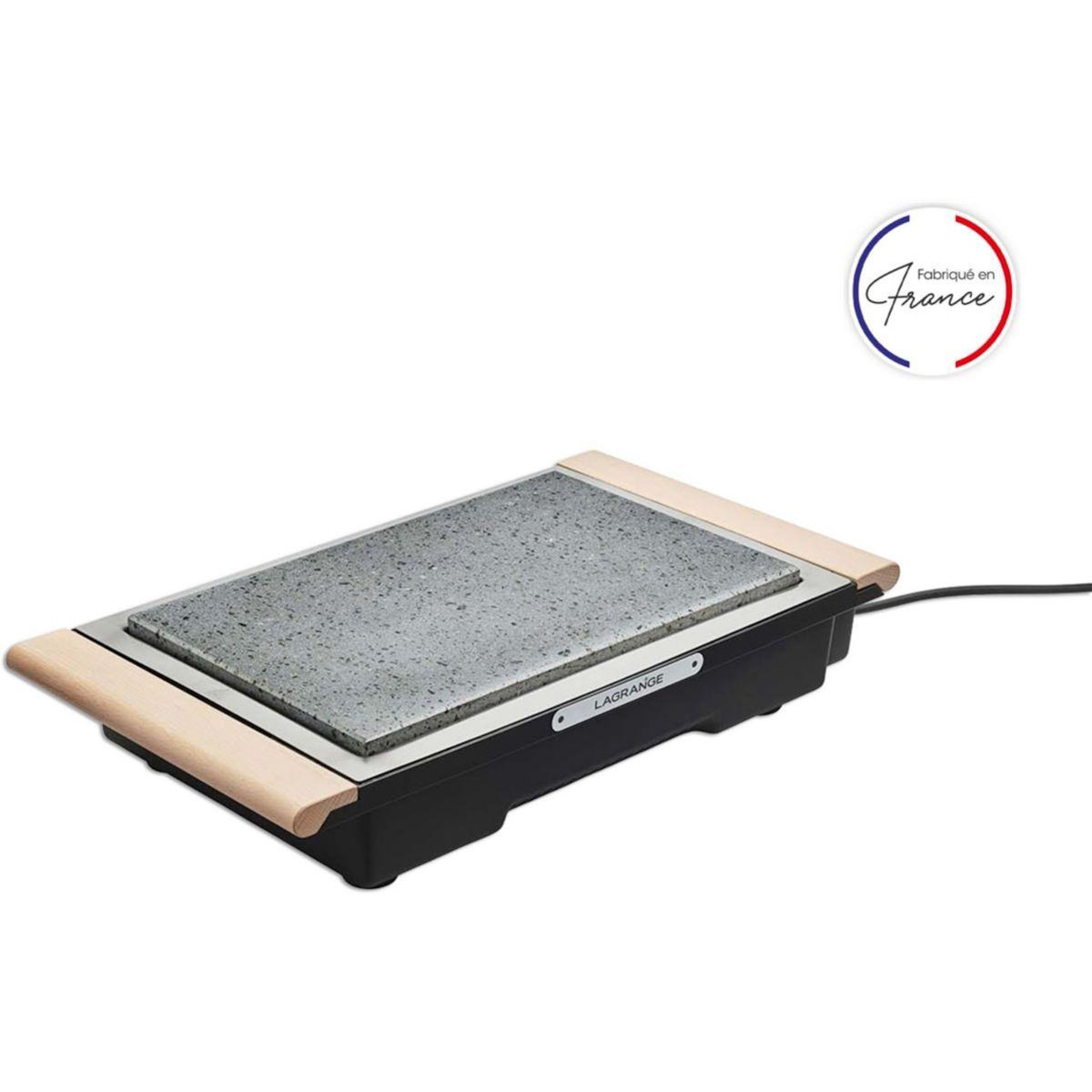 LAGRANGE Grille-viande Grill' Pierre Classic bois clair à poser, 37x23 cm