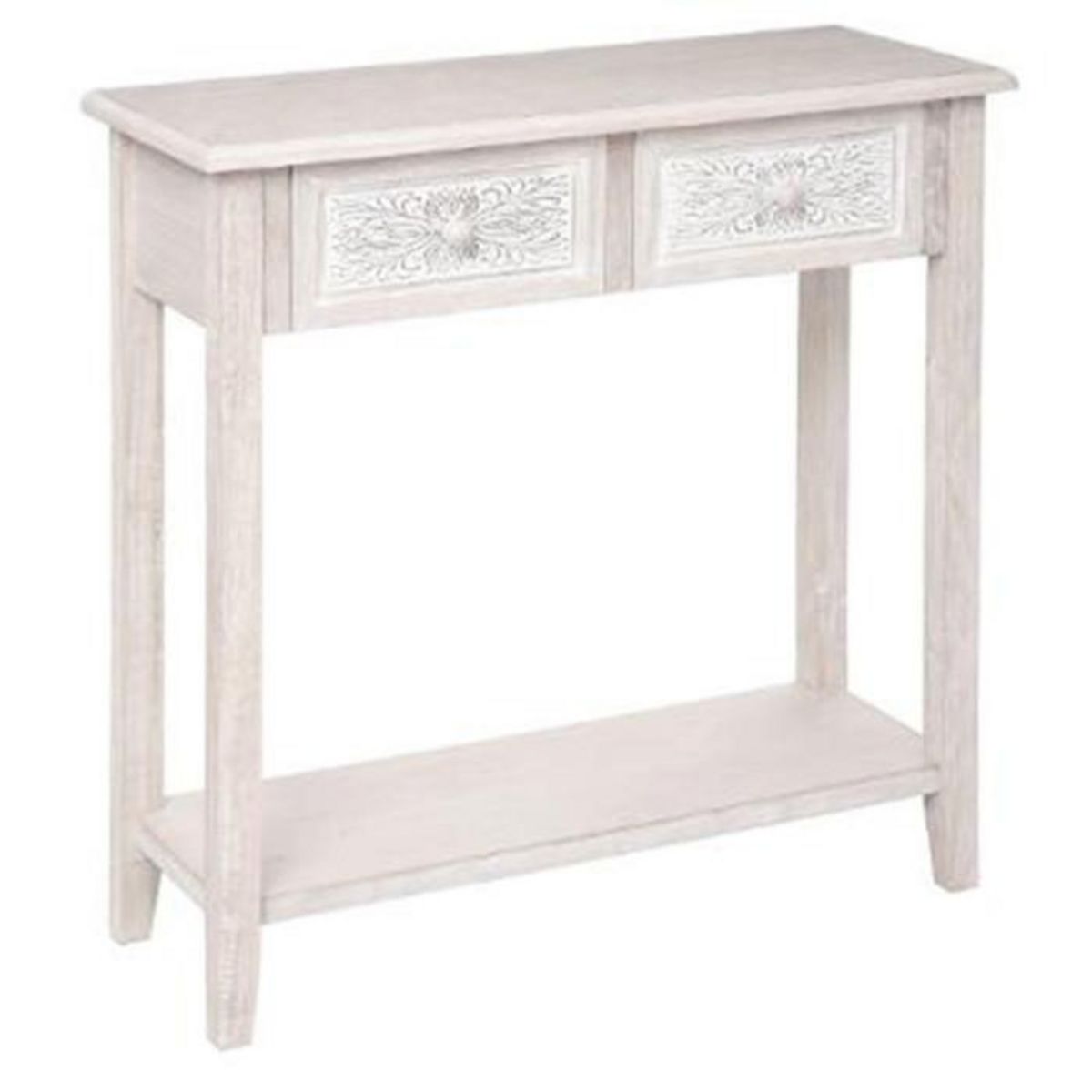 ATMOSPHERA Console Design 2 Tiroirs  Hina  80cm Blanc