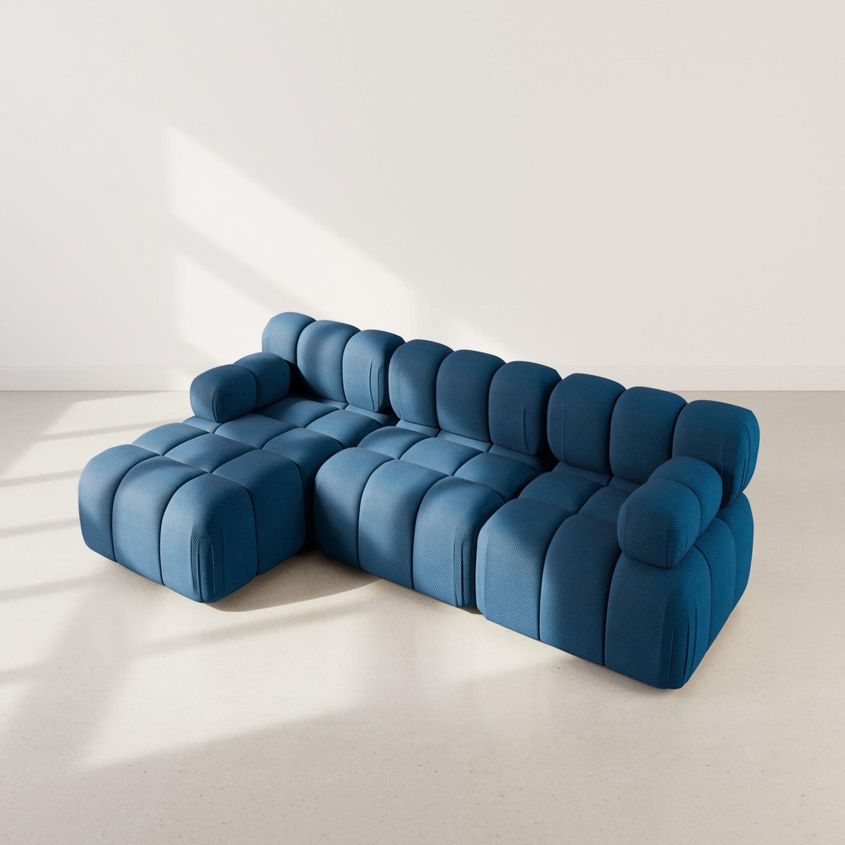 LISA DESIGN Ruby - canapé modulable d'angle gauche 4 places en velours texturé