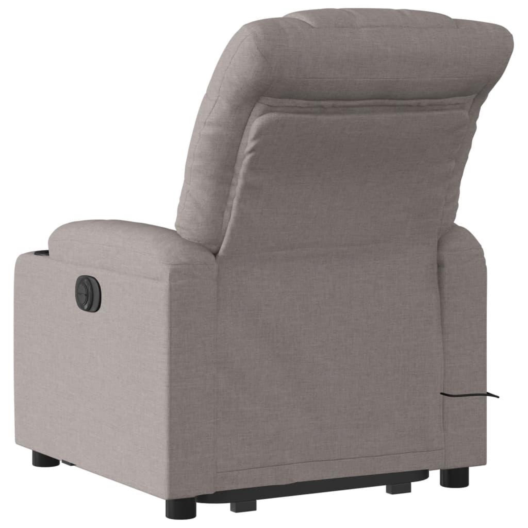 Voir la diapositive 5 : VIDAXL Fauteuil inclinable de massage electrique Taupe Tissu