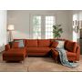Voir la diapositive 2 : LISA DESIGN Rune - canapé panoramique - avec pouf d'appoint - 7 places - style scandinave - droit