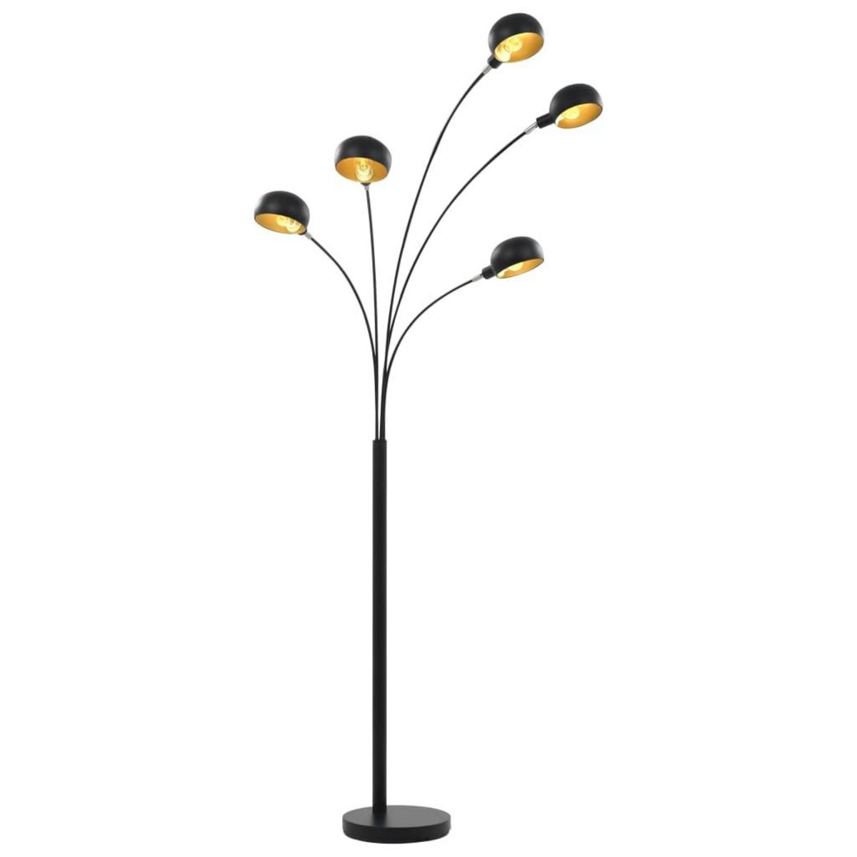 VIDAXL Lampadaire 200 cm 5 x E14 Noir et dore