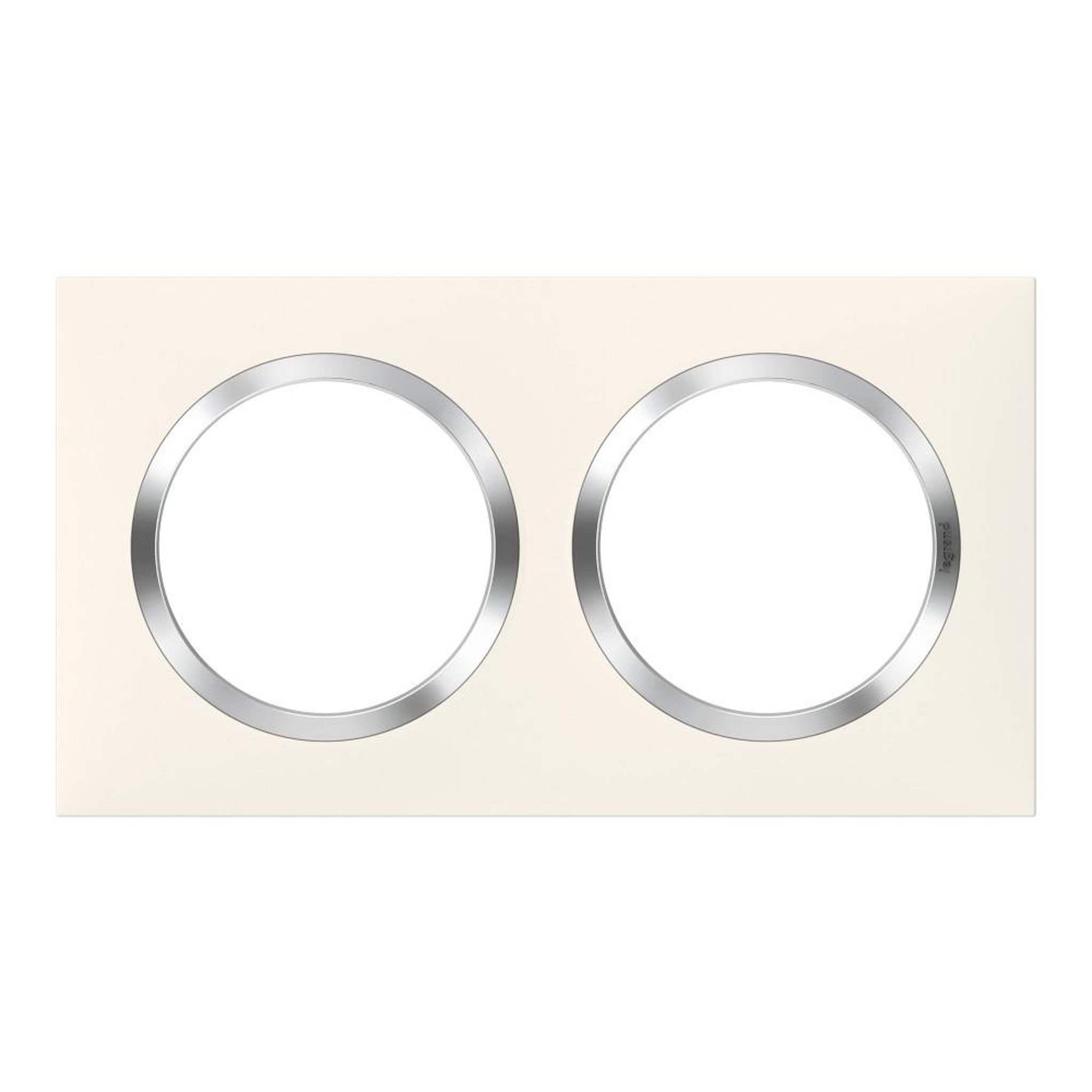 Legrand Plaque double Dooxie, LEGRAND, blanc chromé
