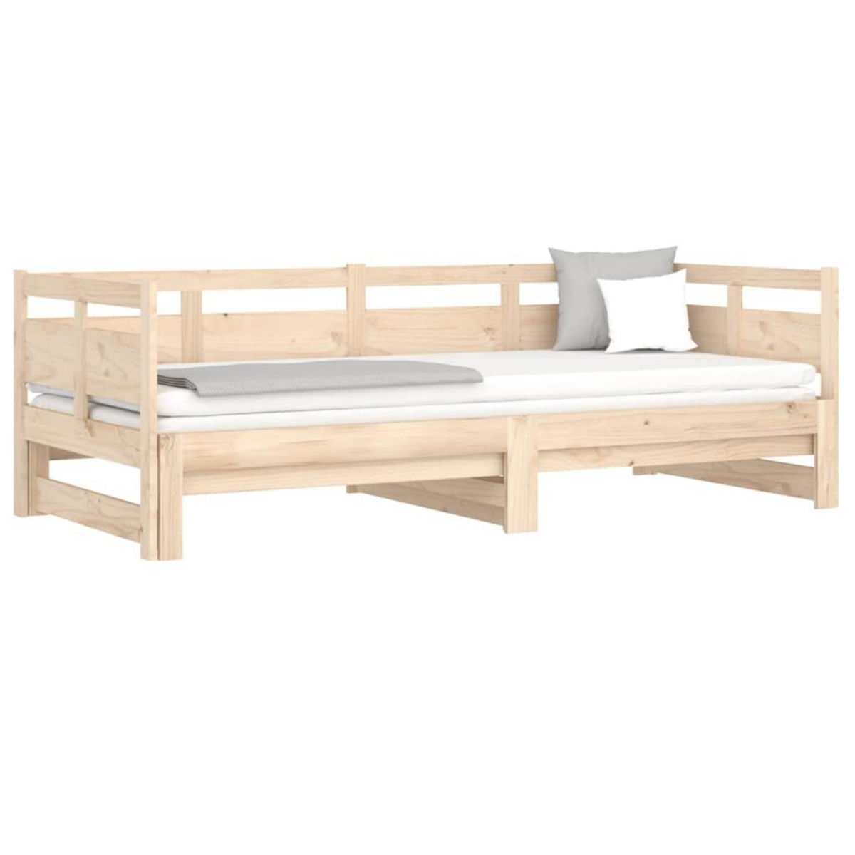 VIDAXL Lit coulissant sans matelas bois de pin massif 2x(90x190) cm