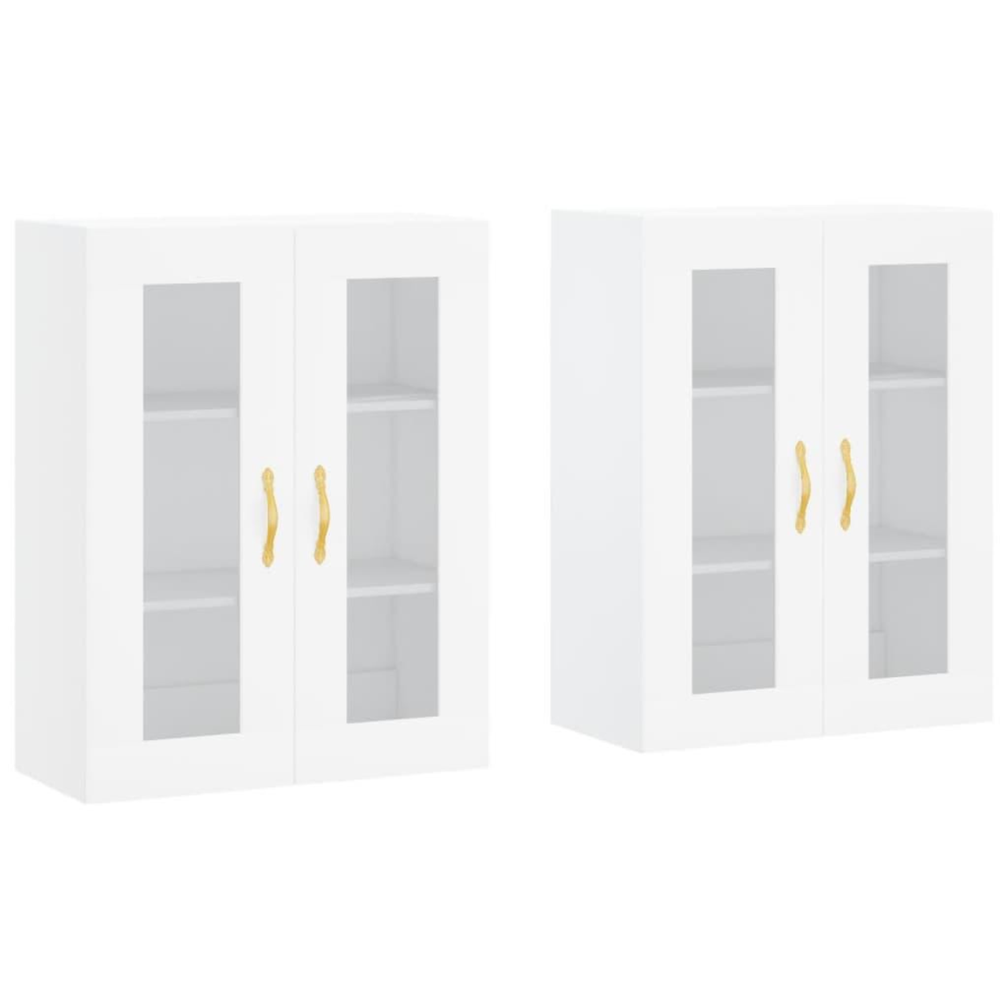 Voir la diapositive 2 : VIDAXL Armoires murales 2 pcs blanc bois d'ingenierie