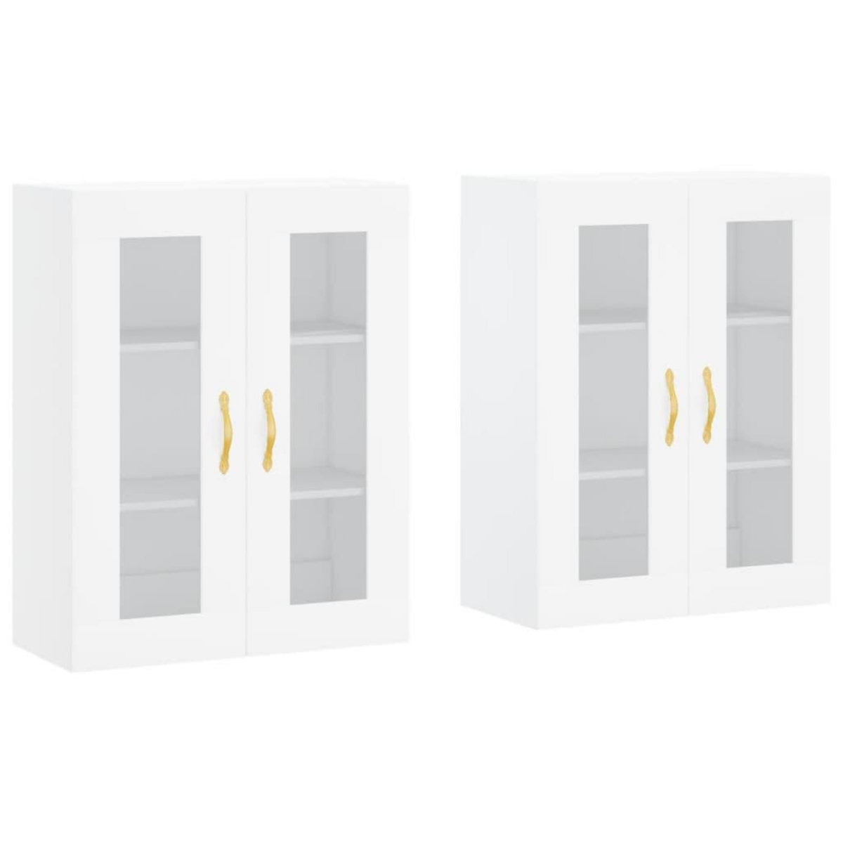 VIDAXL Armoires murales 2 pcs blanc bois d'ingenierie