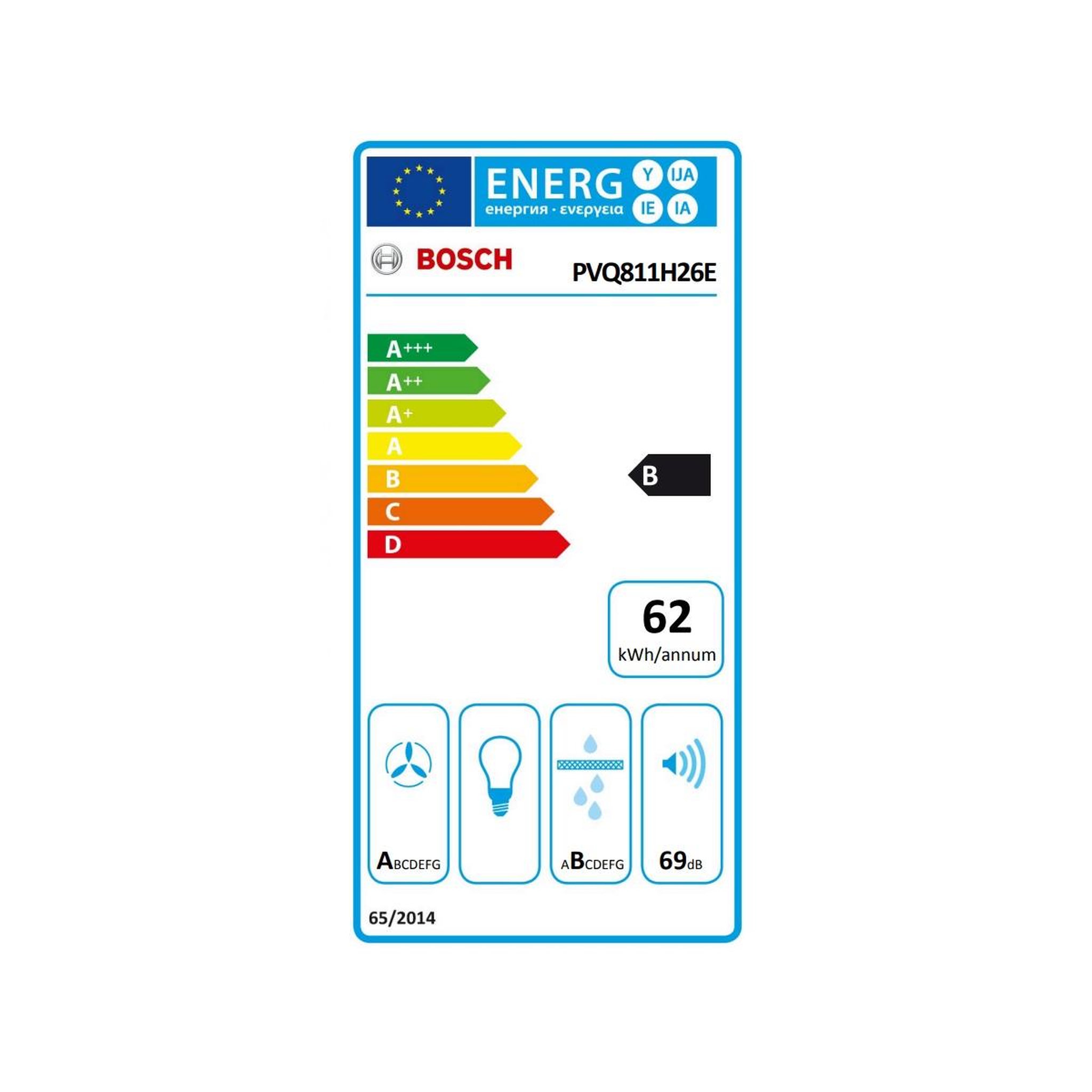 Voir la diapositive 2 : BOSCH Table de cuisson aspirante induction 4 feux 7400w noir - PVQ811H26E