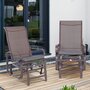 OUTSUNNY Lot de 2 coussins d'assise carrés chaises fauteuils tabourets - coussins déhoussables zippés avec cordons d'attache - dim. 45L x 45l cm ép. 5 cm - polyester gris