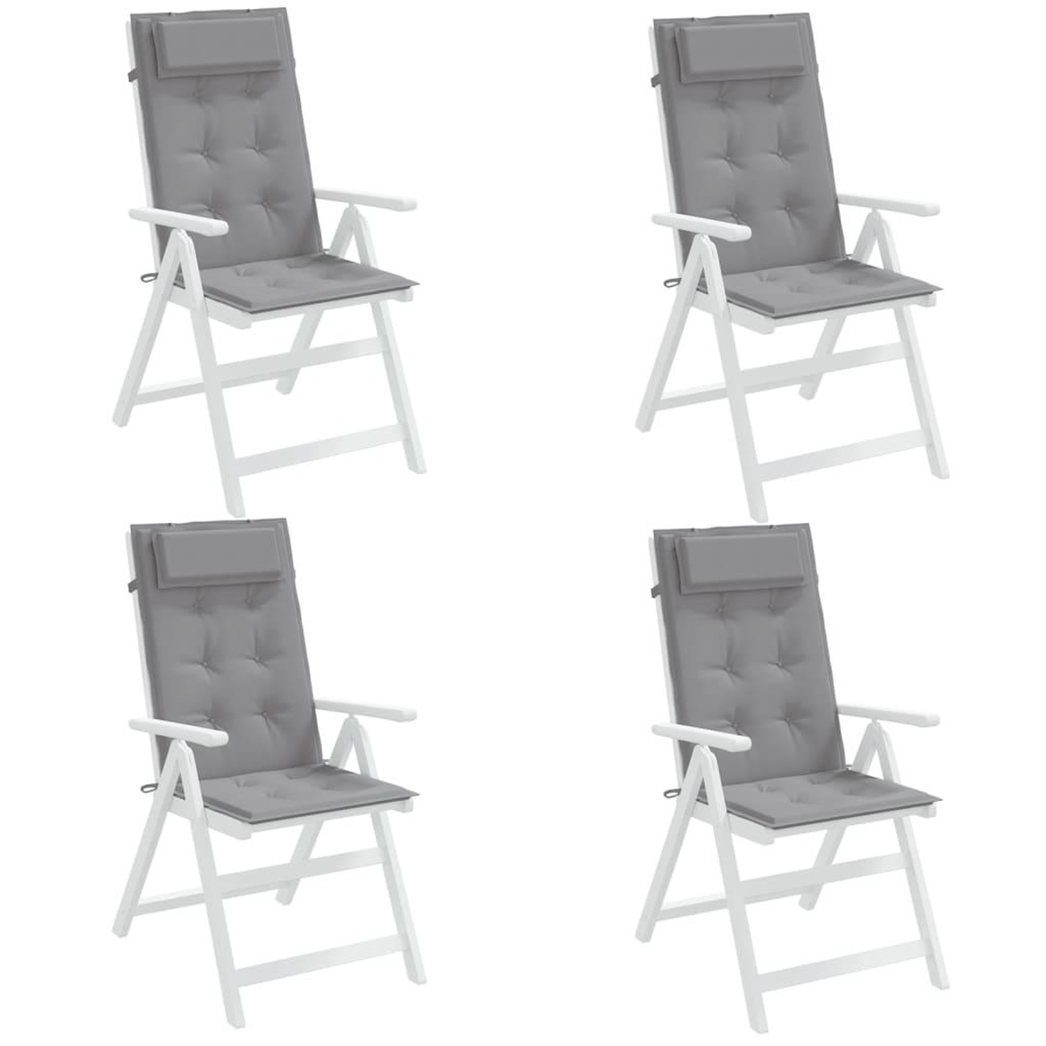 Voir la diapositive 4 : VIDAXL Coussins de chaise a dossier haut lot de 4 gris tissu oxford