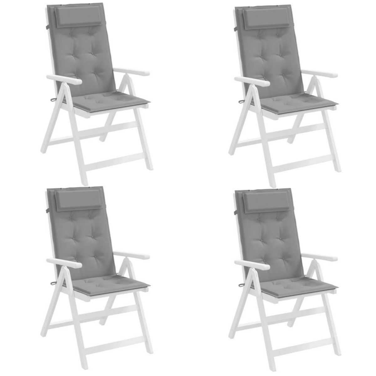 VIDAXL Coussins de chaise a dossier haut lot de 4 gris tissu oxford