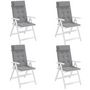 Voir la diapositive 4 : VIDAXL Coussins de chaise a dossier haut lot de 4 gris tissu oxford