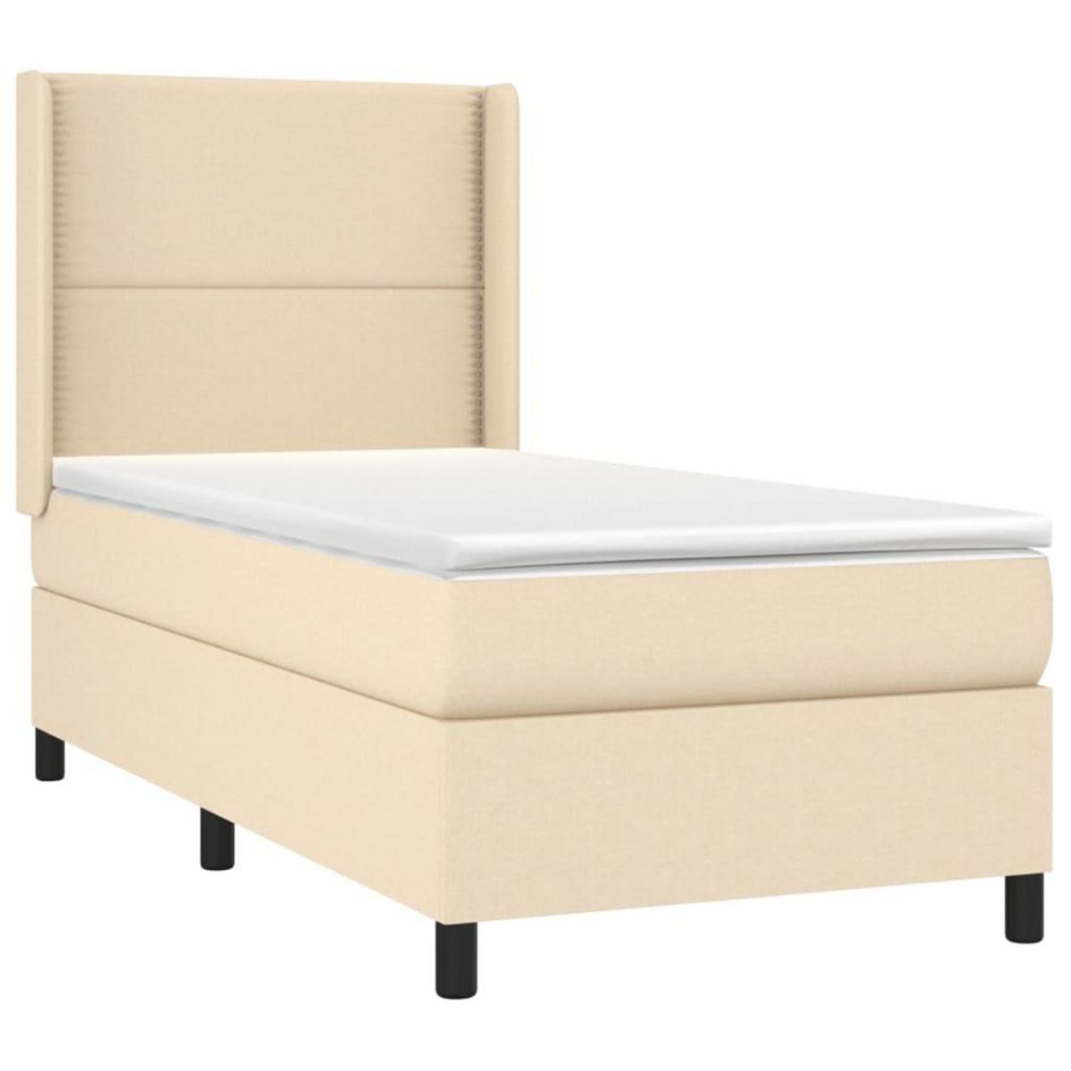 VIDAXL Sommier a lattes de lit avec matelas Creme 80x200 cm Tissu