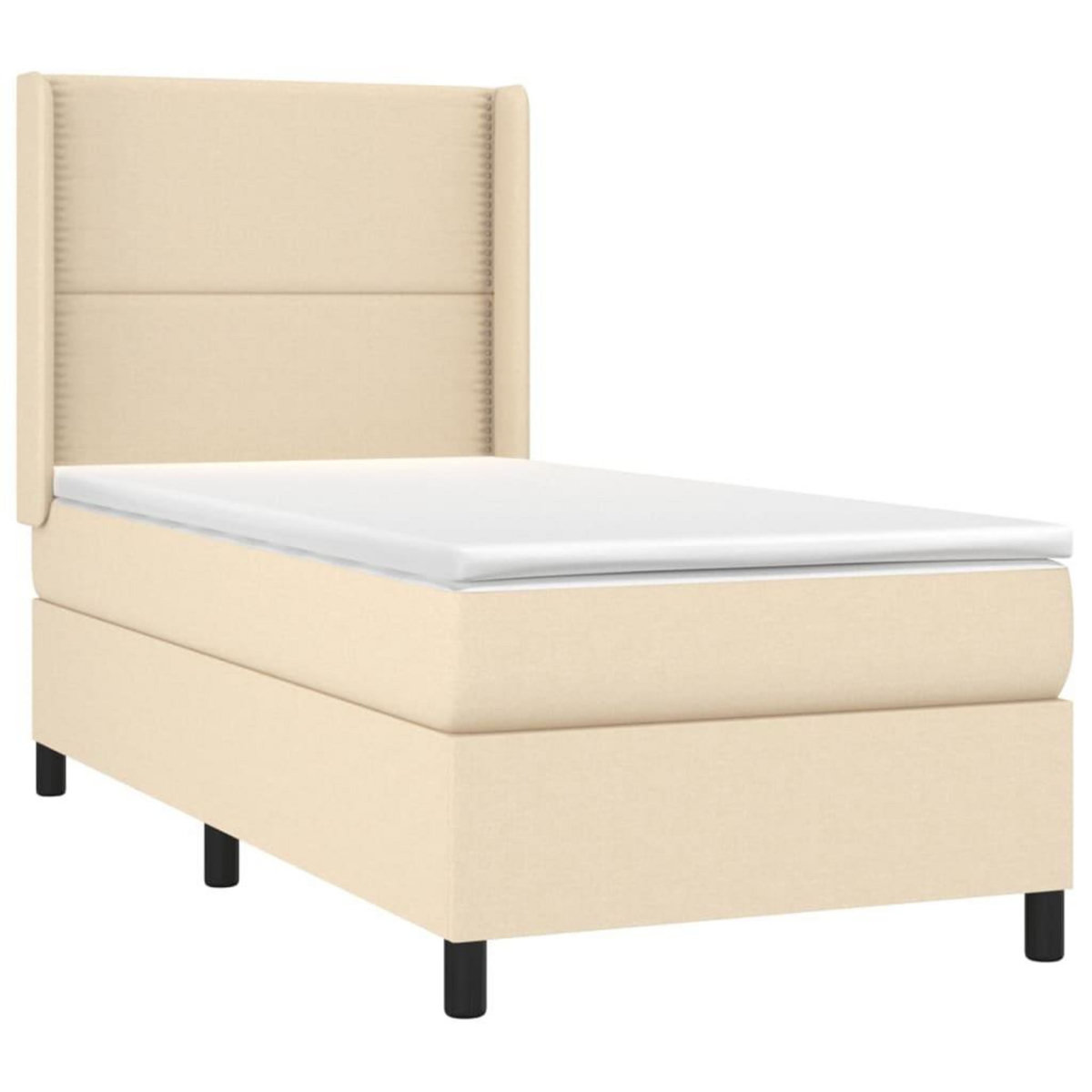 VIDAXL Sommier a lattes de lit avec matelas Creme 80x200 cm Tissu