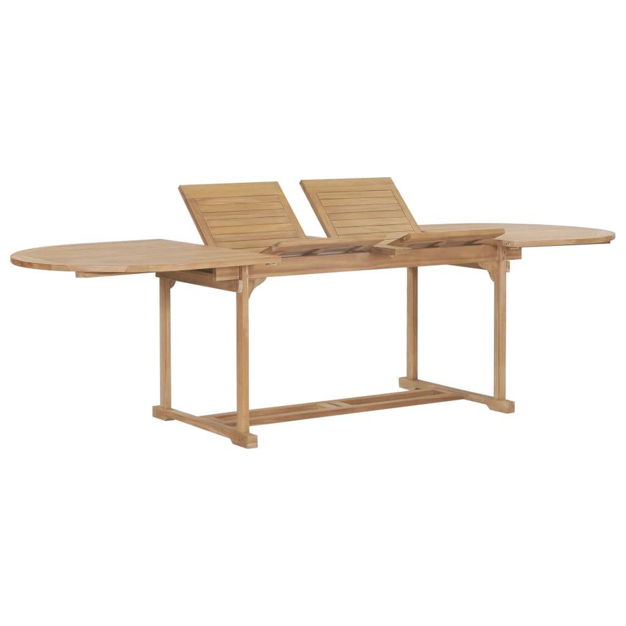 Voir la diapositive 1 : VIDAXL Table extensible de jardin 180-280x100x75 cm Teck solide Ovale