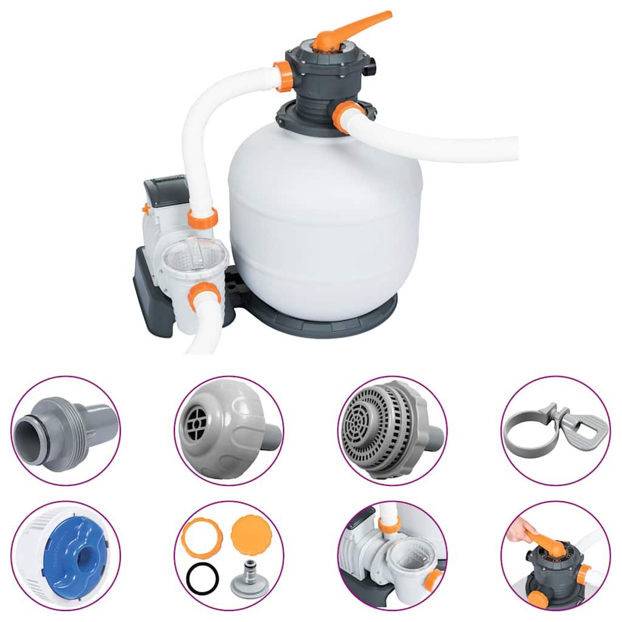 Voir la diapositive 2 : BESTWAY Bestway Pompe de filtration a sable Flowclear 8327 L/h