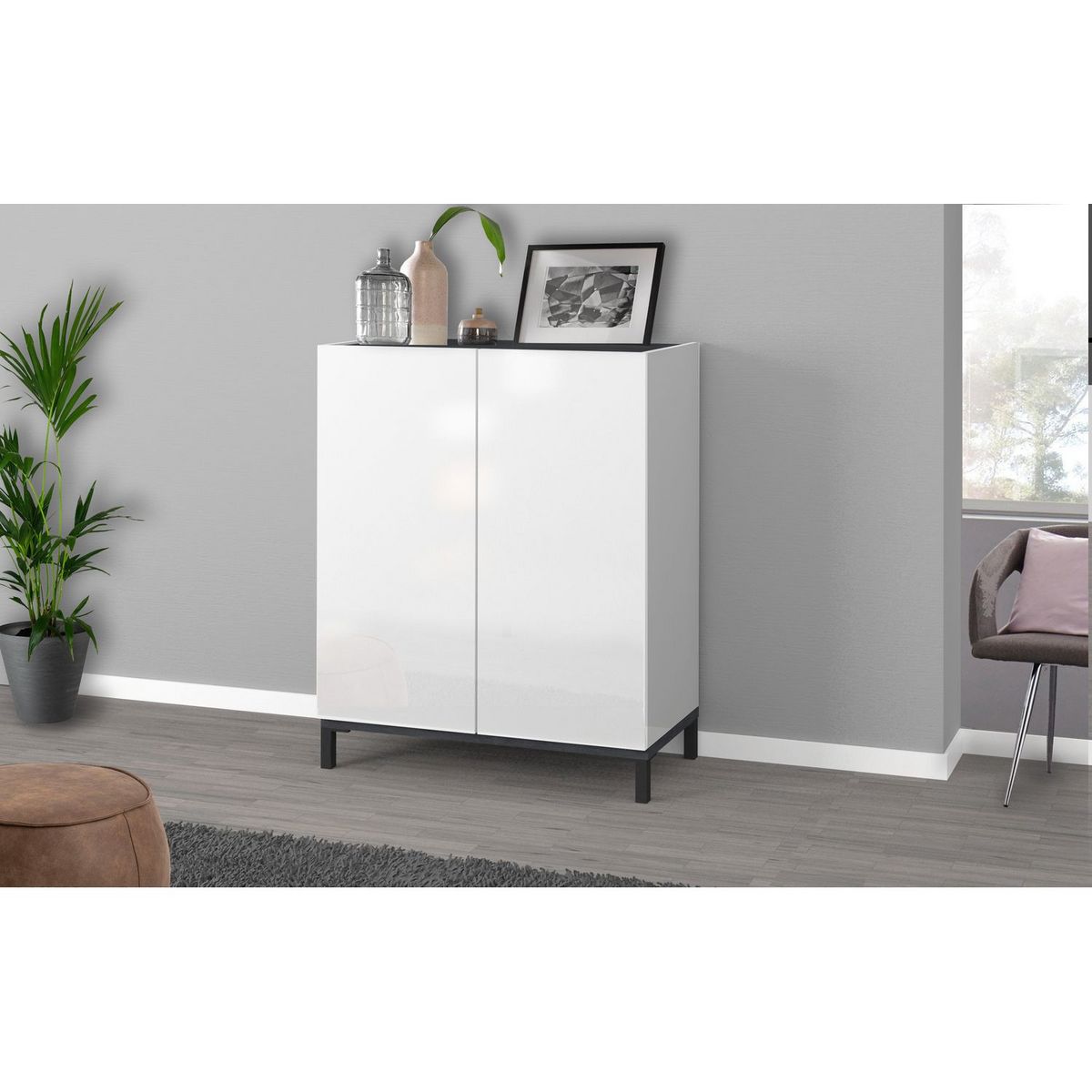 Meuble à chaussures 2 portes L90cm BARI