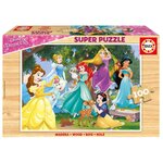 EDUCA Puzzle 100 pièces en bois : Princesses Disney