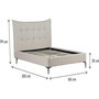 Voir la diapositive 3 : Habitat et Jardin Lit double en tissu capitonné   Aspen  140 x 190 cm - Beige