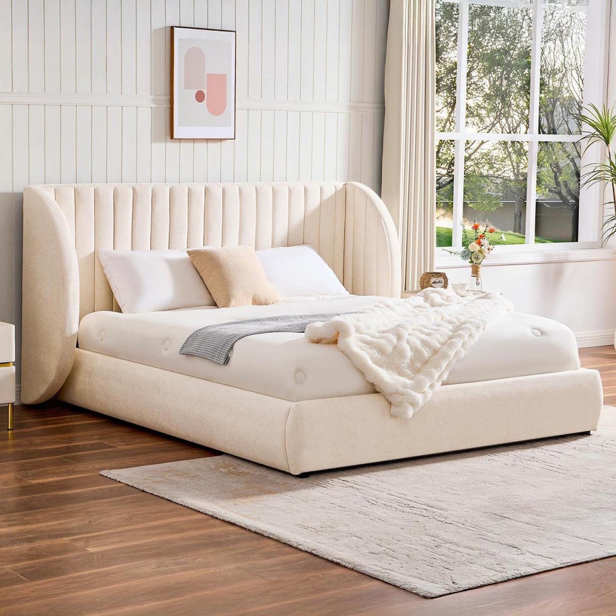 Voir la diapositive 6 : Paris Prix Lit coffre tête de lit modulable  comfy  160x200cm beige