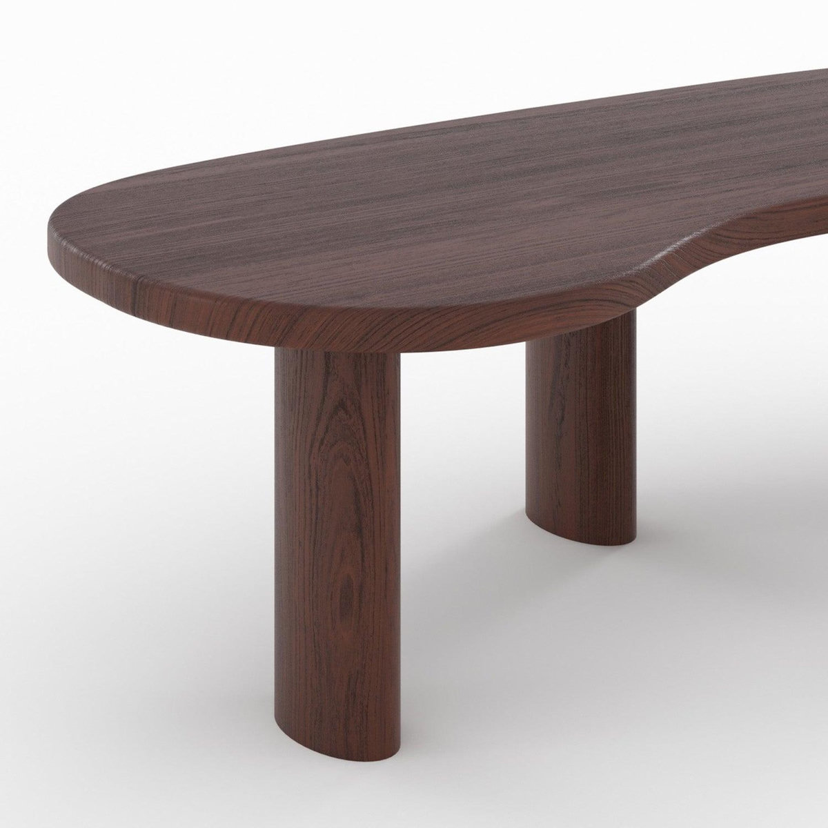Rendez vous déco Table basse organique en bois massif de mindi foncé-Brandan
