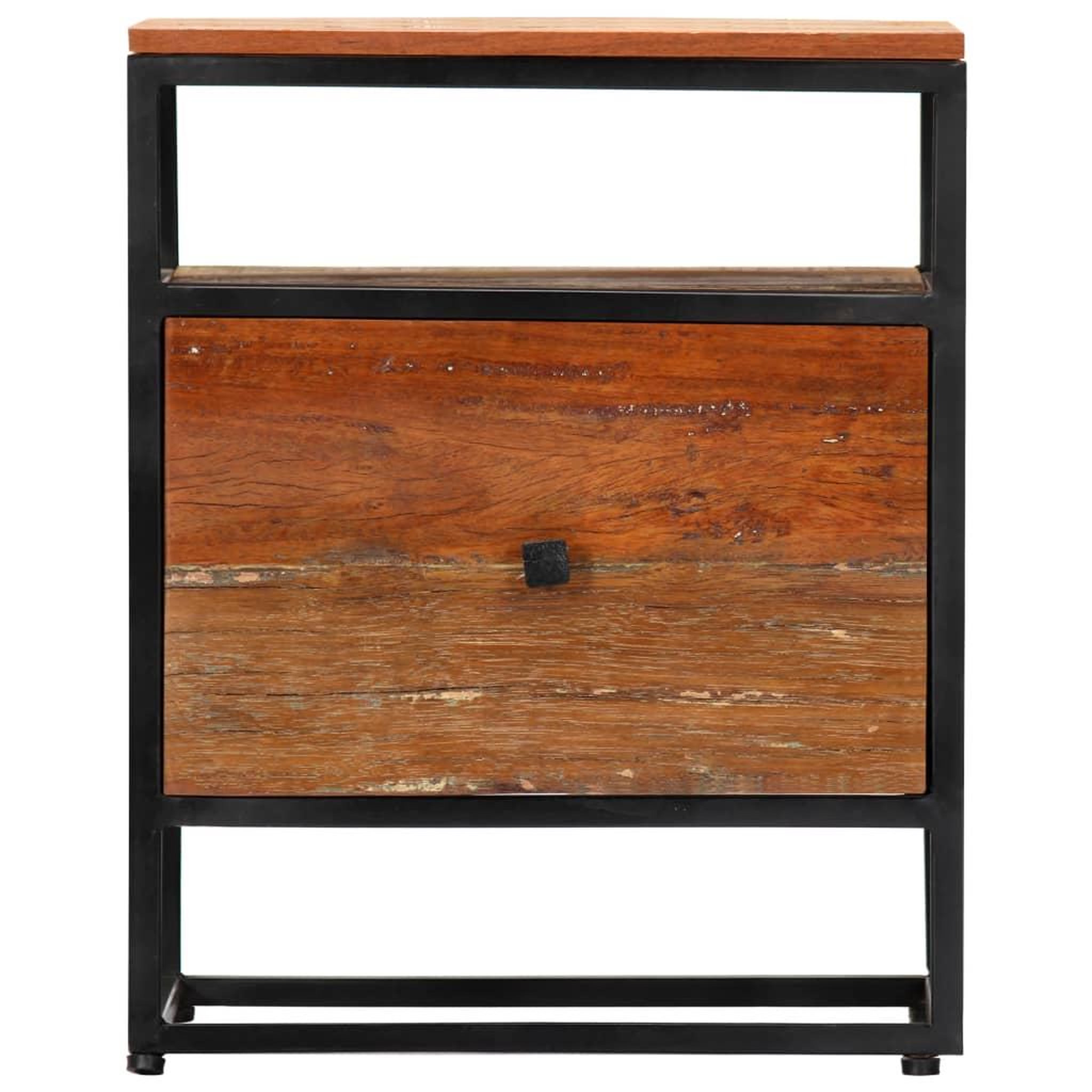 Voir la diapositive 4 : VIDAXL Table de chevet 40 x 30 x 50 cm bois de recuperation et acier