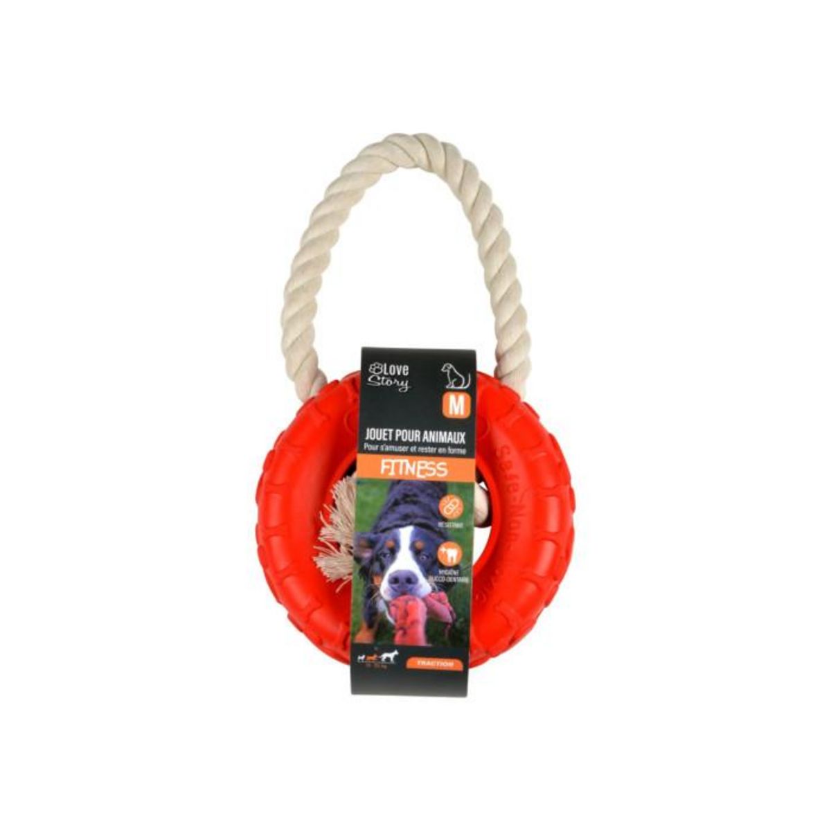 Paris Prix Jouet pour Chien  Pneu & Corde  25cm Rouge
