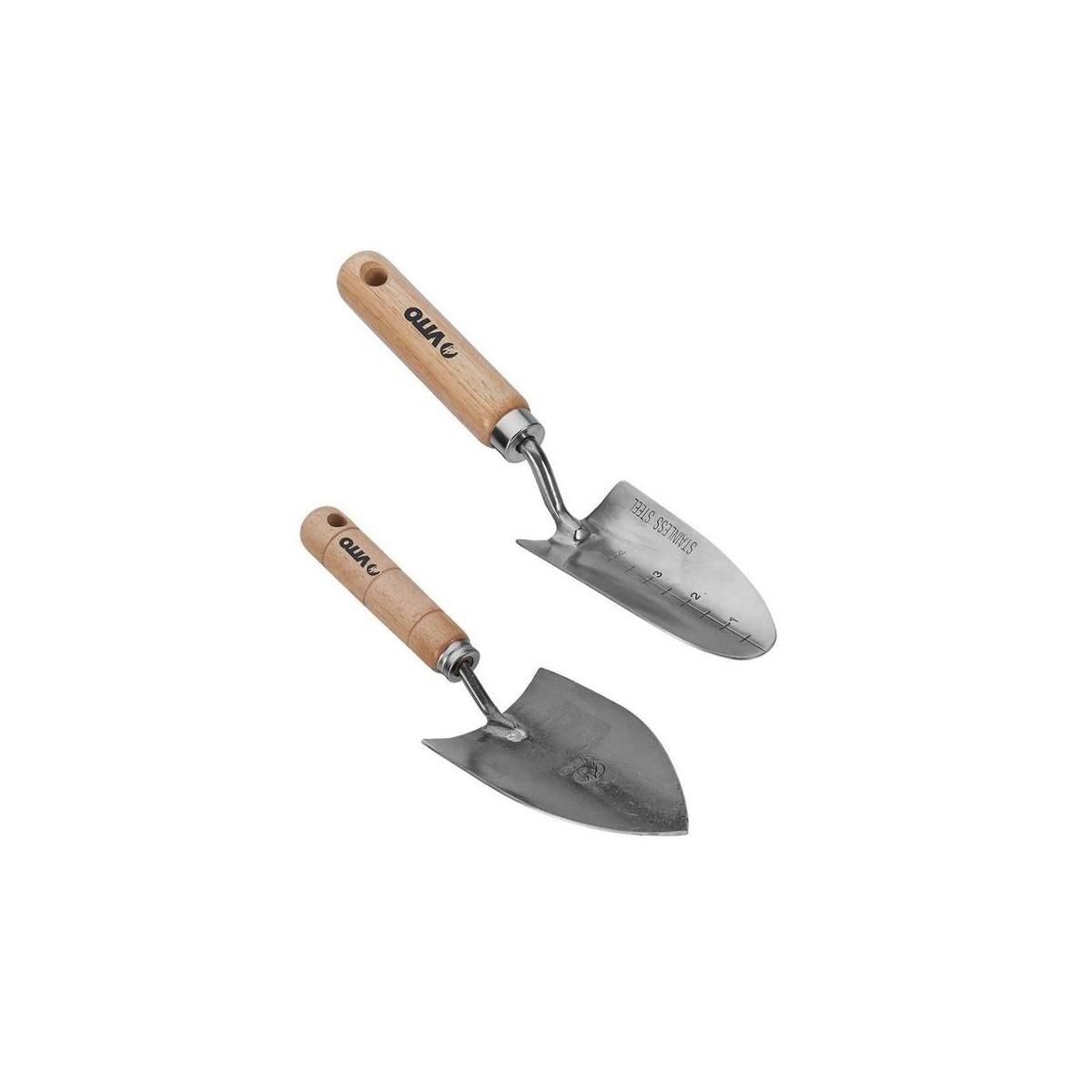 VITO Garden Kit 9 outils de jardin Manche bois Hêtre Inox et Fer forgés à la main  VITO