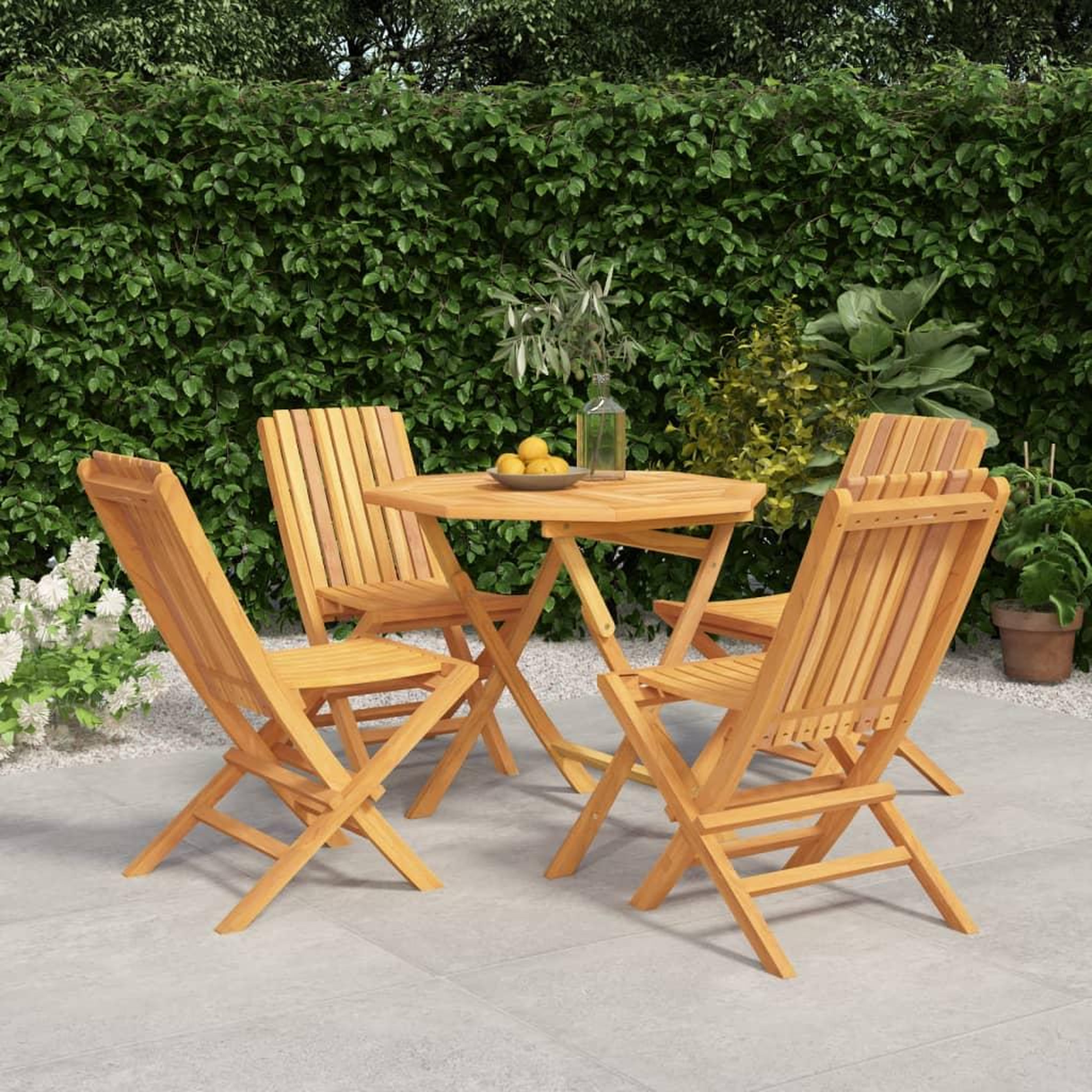 VIDAXL Ensemble a manger de jardin 5 pcs Bois de teck massif