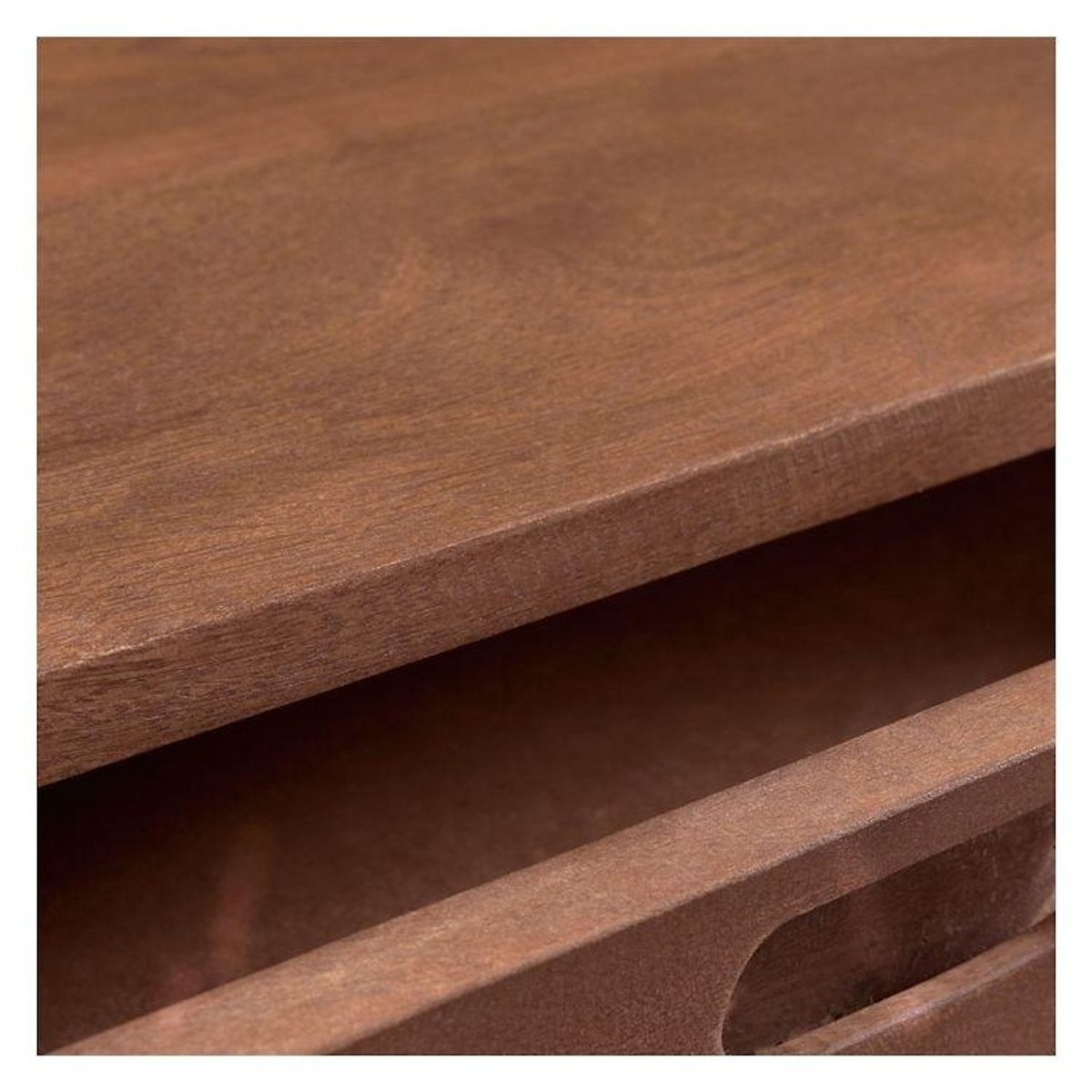 MAISON PAVANE Console en bois massif 2 tiroirs et détails dorés-Colombo